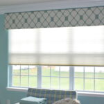bright blue and white topper