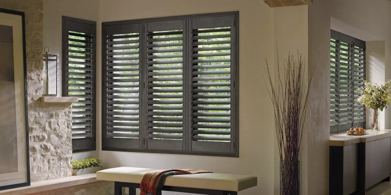 Wood Shutters in Pewter
